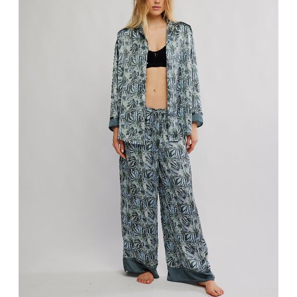FREE PEOPLE Dreamy Days PJ Set / Seafoam Combo - Picture 1 of 6